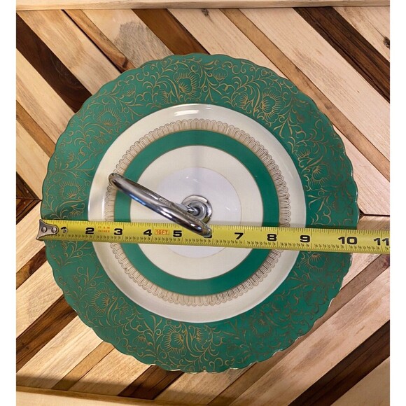 Vintage Viceroy China Floral Lazy Suzan Handled Tidbit Dessert Serving Tray - Picture 8 of 8